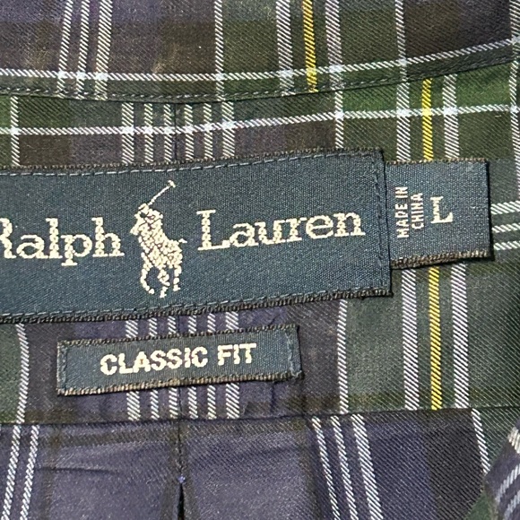 Polo,Ralph Lauren,men’s size L, classic fit plaid, long sleeve button down shirt - Picture 8 of 10